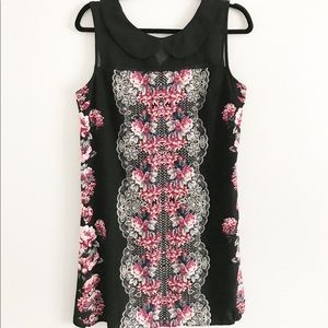 black and floral dress